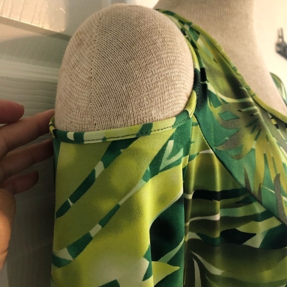 Susan Graver Liquid Knit 3/4 Cold Shoulder Dress - Picture 4 of 9